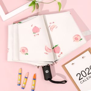 Automatic Childrens Umbrella Windproof Child Safety Umbrella Womens Sunshade Umbrella One Touch Opening And Closing Folded Solid