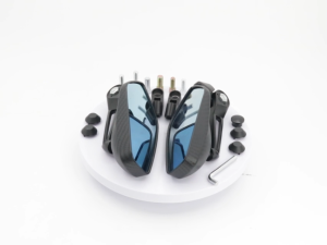 Universal motorcycle Side Mirror Full Adjustable Blue Lens set