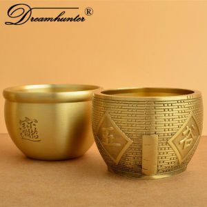 Dream Hunter Feng Shui Bowl Polished Brass Treasure Bowl Home Office Desktop Decoration Housewarming Gift Copper Cornucopia