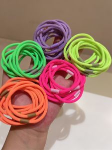 Fluorescent Color Color Elastic Hair Ring Young Adult Dopamine Style Personality Fashion Trend Tied-up Hair Rubber Headband Head Rope Hair Rope