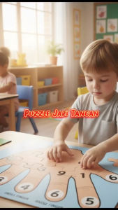 Kayu Seru - Puzzle Gambar Jari Tangan Mainan Kayu Edukatif Belajar Mengenal Jari Kanan dan Kiri