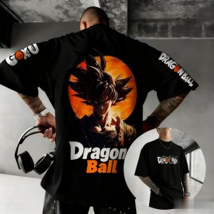 Bandai | Oversized Neutral Pure Cotton T-shirt Dragon Ball Kakarotto 2026 Summer New Product Anime Printed Parent-child Short Sleeved Top