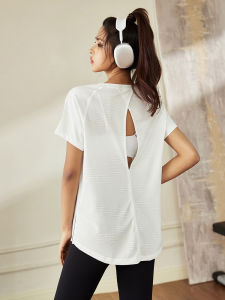 Loose Fitness Top for Women Breathable Pilates Training Wear Professional Running Sport Short Sleeve Slimming Yoga T-Shirt