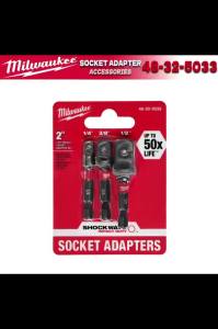 Milwaukee | MILWAUKEE 48-32-5033 SHOCKWAVE Impact Hex Shank Socket Adapter Set 3 Pieces Impact Duty Socket Adapter Power Tool Accessories
