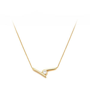 Lokaer Nữ Hình Học Mặt Dây Chuyền Vòng Cổ Thép Không Gỉ Mạ Vàng 18K Tinh Tế Zircon Thời Trang Món Quà Trang Sức N26060