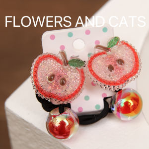 Princess Style Fruit Hair Ties Childrens Cartoon Birthday Gifts Red  Head Ropes Girls Hair Bands Korean Version New Arrival