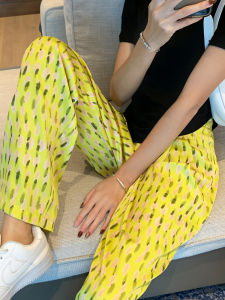 Quần Ống Rộng in Hoa Cạp Cao Cho Nữ Mùa Hè 2023 Quần Dài Thường Ngày Siêu Mỏng Rộng Rãi Dài Đến Sàn