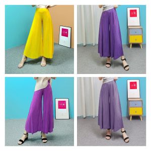 Miyake Pleat 9 minutes wide leg pants Spring/Summer  large size loose and versatile flared pants