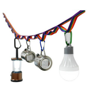 Portable Multifunctional Camping Hanging Rope Colorful Rope Rainbow Tent Cup Hang Lamp Outdoor Clothes Line Weave Bring 2m