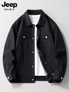 Jeep Spirit Mens Casual Workwear Jacket Spring Autumn Standard Fit Anti-Wrinkle Processing Polyester Fiber Long Sleeve