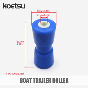 KOETSU blue rubber trailer bottom wheel aperture 0.83 inches boat trailer middle keel roller assembly accessories