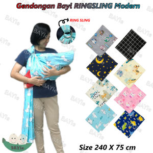BAYIe - Gendongan Bayi RING SLING Jarik Modern Selendang Multifungsi Gendongan Samping/Depan Motif Karakter Tanpa Ring Size 75x240 cm