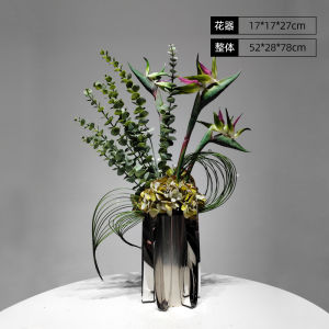 Modern Luxury Artificial Flower Art Decorative Piece Hotel KTV Coffee Table Living Room Green Plant Decoration Handmade Composite Material