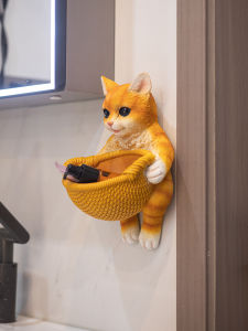 Wall-Mounted Key Storage Box Cute Cat Home Decor High-End Feeling Niche Home Decorations Moving Gift Animal Shaped Resin Craft