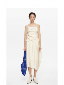 Pleated Faux Layer Sleeveless Dress