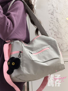 กระเป๋าเดินทางแบบสะพายข้างความจุขนาดใหญ่สำหรับผู้ชายและผู้หญิง กระเป๋าสต๊อกเกอร์สำหรับว่ายน้ำและโยคะ กระเป๋าใส่เสื้อผ้าออกกำลังกายแบบลำลอง