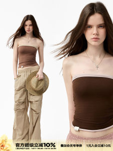 4Muggle Original Color Block Double Sided Wear Spicy Girl Backless Sleeveless Slimming Anti Slip Top Womens Tube Top