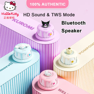 ลำโพงบลูทูธไร้สาย Sanrio Hello Kitty ของแท้100% ชาร์จได้รูปการ์ตูนน่ารักขนาดเล็กพกพาได้เบสเสียง HIFI กลางแจ้งมีโหมด TWSของขวัญวันเกิดFY03
