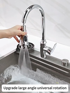 KAWA 360° Rotatable Kitchen Faucet Nozzle Sprayer Stainless Steel Water Tap Shower Spray Head Durable Faucet Nozzle