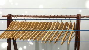 [1PC] Encora Solid Wood Clothes Hanger Penyangkut Baju Tuala Wood Hanger Penyangkut Kayu Clothes Towel Organizer