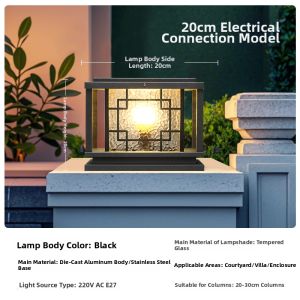 GUAIJUE | Modern Waterproof Solar Post Light for Courtyard