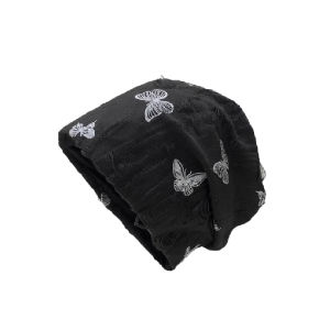 BILLI ZILLY | Pure Cotton Breathable Butterfly Knot Cap Womens Summer No Pressure Sleep Hat Spring Autumn Windproof Full Head Cover Large Size