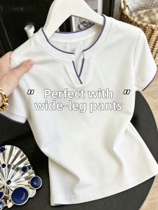 V.C.I | Elegant Luxury Silk Blended V-neck T-Shirt