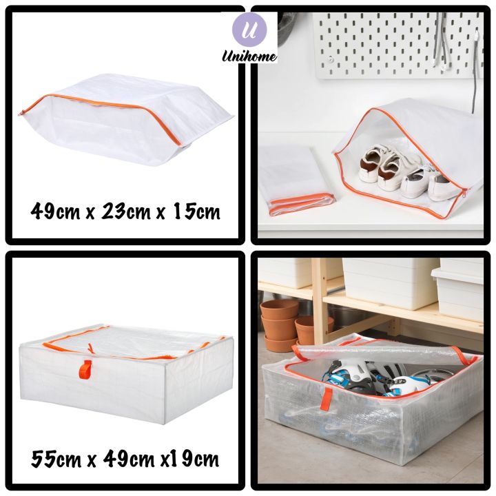 IKEA PARKLA STORAGE CASE BAG ZIPPER BAG 55x49x19cm Lazada