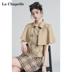 La Chapelle | Elegant Slim Fit Vintage Double-breasted Check Two-piece Set
