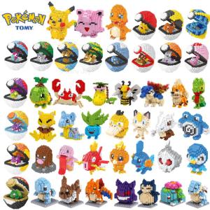 75 Style Ball Building Blocks Assembly Anime Picachu Charizard Doll Blastoise Bulbasaur Gengar Bricks Figures Toy for Kid Gift