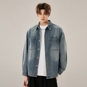 ALLIN | Water Washed Denim Long Sleeve Casual Jacket