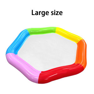 1pc Rainbow Hexagon Inflatable Pool Float with Mesh Seat Adult Water Hammock Lounger Summer Swimming Pool Floatie