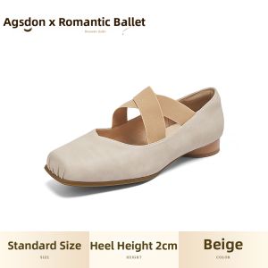Agsdon | Ballet Mary Jane Flats Square Nose French Style