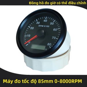 Đồng Hồ Đo Tốc Độ Đa Năng 85mm 3000-12000 Vòng/phút Với Đồng Hồ Đo Giờ Đèn Nền Đỏ/vàng Có Thể Điều Chỉnh Cho Ô Tô/thuyền 12V/24V