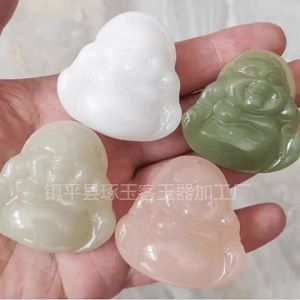 Penghantaran dari China [2025] Loket Jed Afghan Asli Hetian Lotus Pink Jade Buddha Amulet Daun Ruyi Lotus Jade Guanyin 3.1