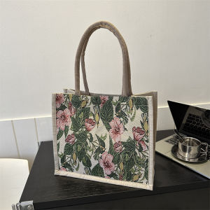 Canvas Bag Womens Handbag 2023 Large Capacity Burlap Handbag Womens Ins Korean Style Commuter Tote Canvas Bag