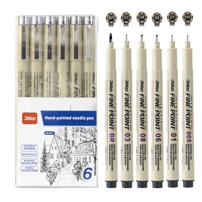 6/9/12Pc​​s Technical Pen Black Micro-Line Fineliner Pen Set For Point Drawing Sketch Line Drawing​​ Artist Illustrating Manga