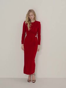 Vintage French Red Long Dress