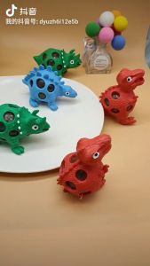 5Pcs Squishy Ball Dinosaur Stress Relief Toys Squeeze Pressure Beads Pop Out Toy For Kids Gift