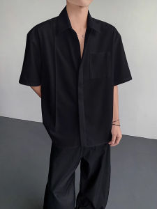 White Casual Short Sleeve Mens Shirt Cleanfit Summer Trendy Half Sleeve Design Sensation Outerwear Loose Fit Youth Summer Shirt