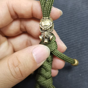 Biochemical Skull Head Brass Knife Beads Vintage Punk Gas Mask Skeleton Face EDC Outdoor Tool DIY Survival Paracord Accessories