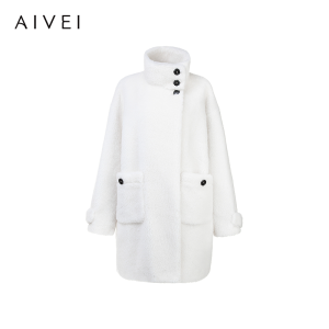 AIVEI | Wool Camel Velvet Mid-length Teddy Fur Jacket