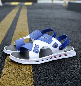 Driving Casual Thick Bottom Massage Mens Slip-On Sandals Summer Anti-Slip Wear-Resistant Fashionable Open-Toe Slip-On Slippers