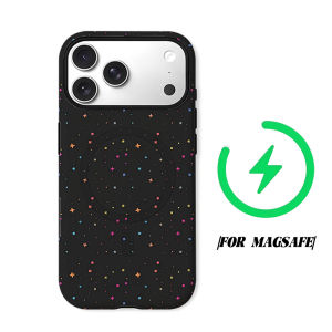 Dark Multicolored Star Confetti Phone Case for iPhone 18 17 16 15 14 13 12 11 Air Pro Max Plus Double-layer Cover