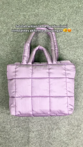 Totebag Risleting Wanita Miriel Puffy Premium Muat Laptop up to 15 inch