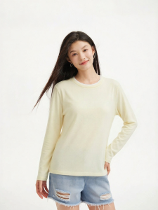 Hotwind | Long Sleeve Slim Fit T-Shirt  Color-Block Collar