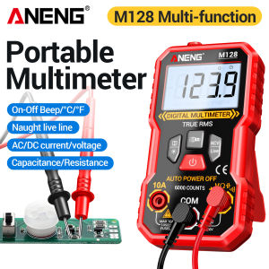 ANENG | ANENG M128 Multi Functional Portable Multimeter 6000 Count Backlit Screen Flashlight On/Off Beep General Electrician Multimeter