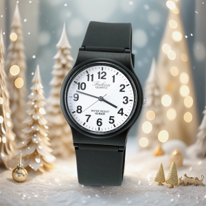 Citizen Falcon Watch Citizen Q & Q VP46-852 Student Exam Easiest for Match Waterproof Black and White Pointer Table