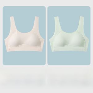 Miiow | High Elastic Sports Bra For Teenage Girls Youth Development Period Shock Absorption Anti-Bulge Vest Nylon Fabric Fixed Straps