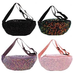 Elegant Women Cross Body Bag with Adjustable Strap and Sparkling Sequin Details for Daily Wear